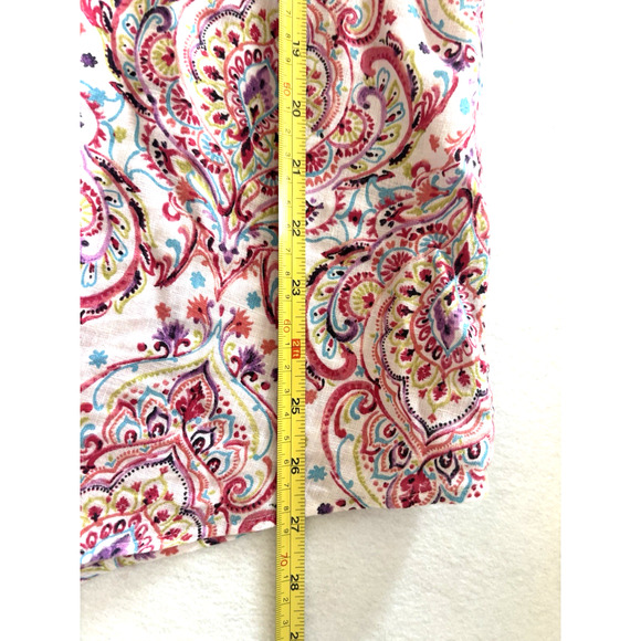 Chico’s Linen Shirt Medium Paisley Button Down No Iron Long Sleeve Blouse - Picture 5 of 7